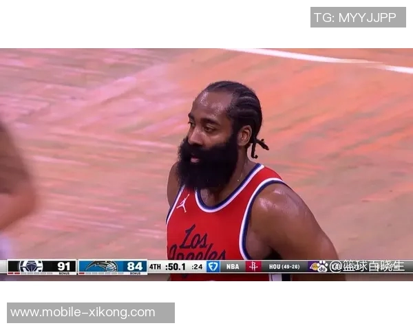 哈登首节表现抢眼送出8助攻3分3篮板助力球队攻防转换